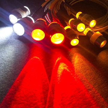 2Pack 8LED 8mm 2Red,8mm 2White & 5mm 4Yellow RC Car LED Light Headlights Taillight Lighting with JR Y Cable Compatible with Trax