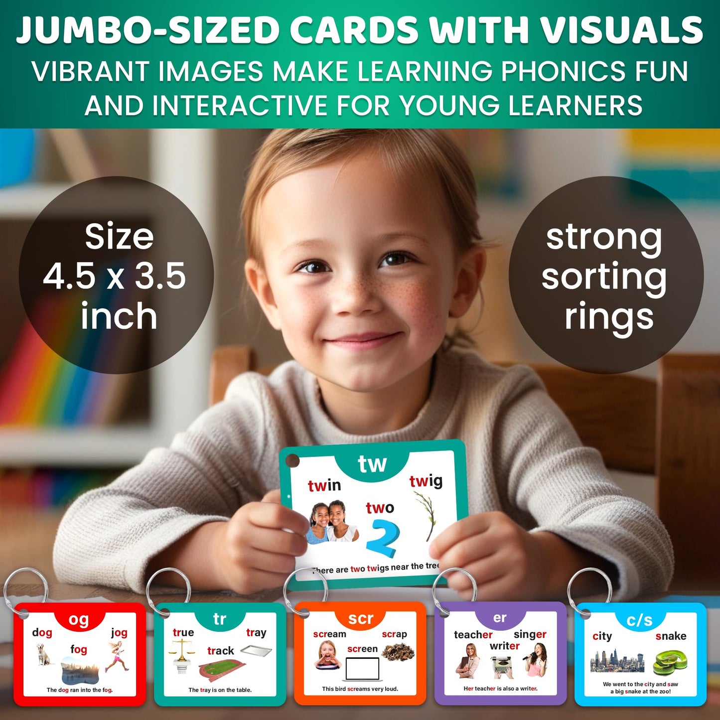 Quokka Phonics Flash Cards For Kids Ages 4-8 - 20 Phonic Stages 260 Card Games For Kids Ages 3-5 And 6-8 - Learn To Read Games &