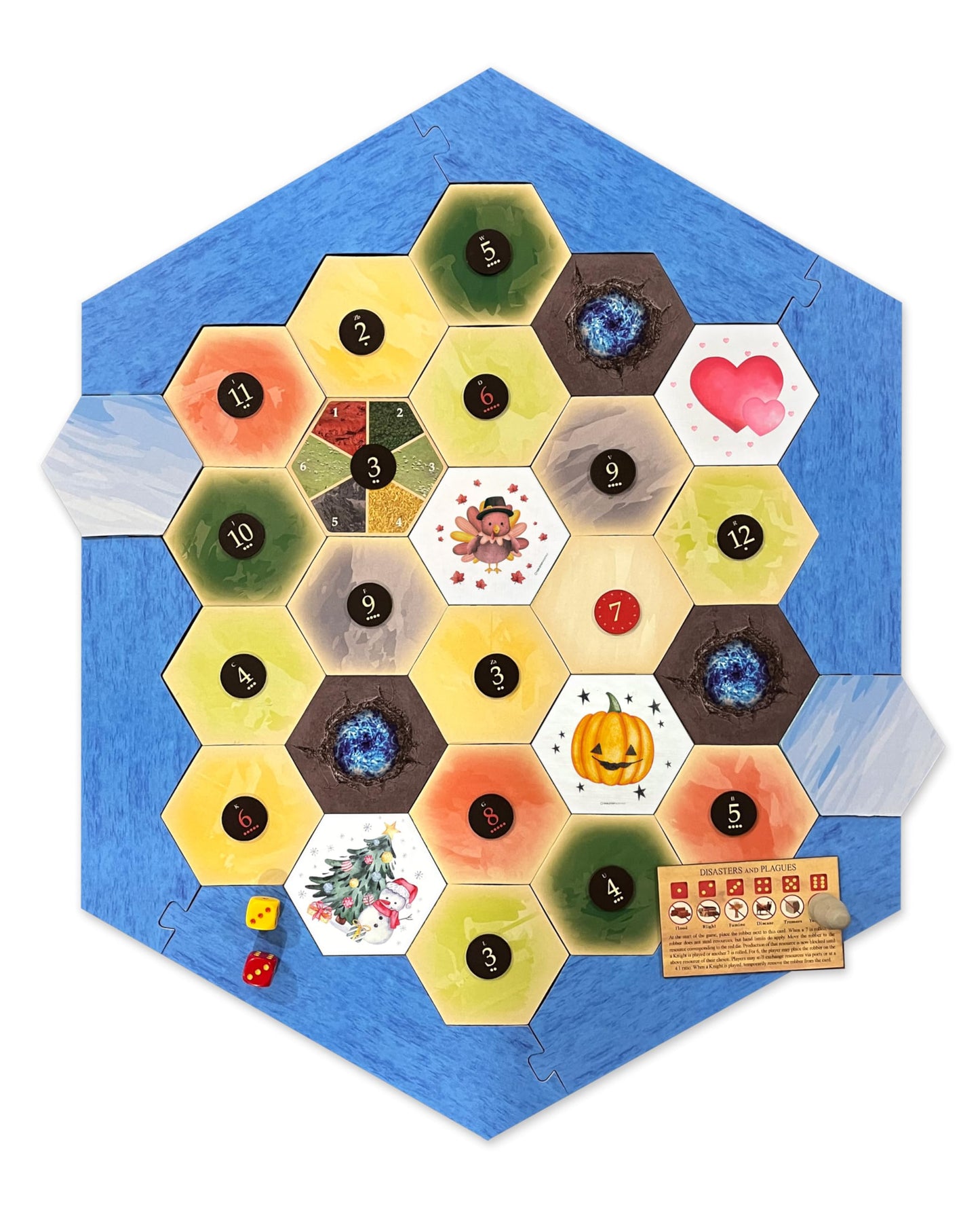 Valentines Love Letter Scenario Hex And Heart Meeple Tokens Holiday Expansion Compatible With Catan'S Settlers Of Catan And Cata