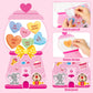 CY2SIDE Valentines Gumball Machine Stickers - 12 Sets of Valentines Day Conversation Heart Sticker Art Craft for Kids School Act