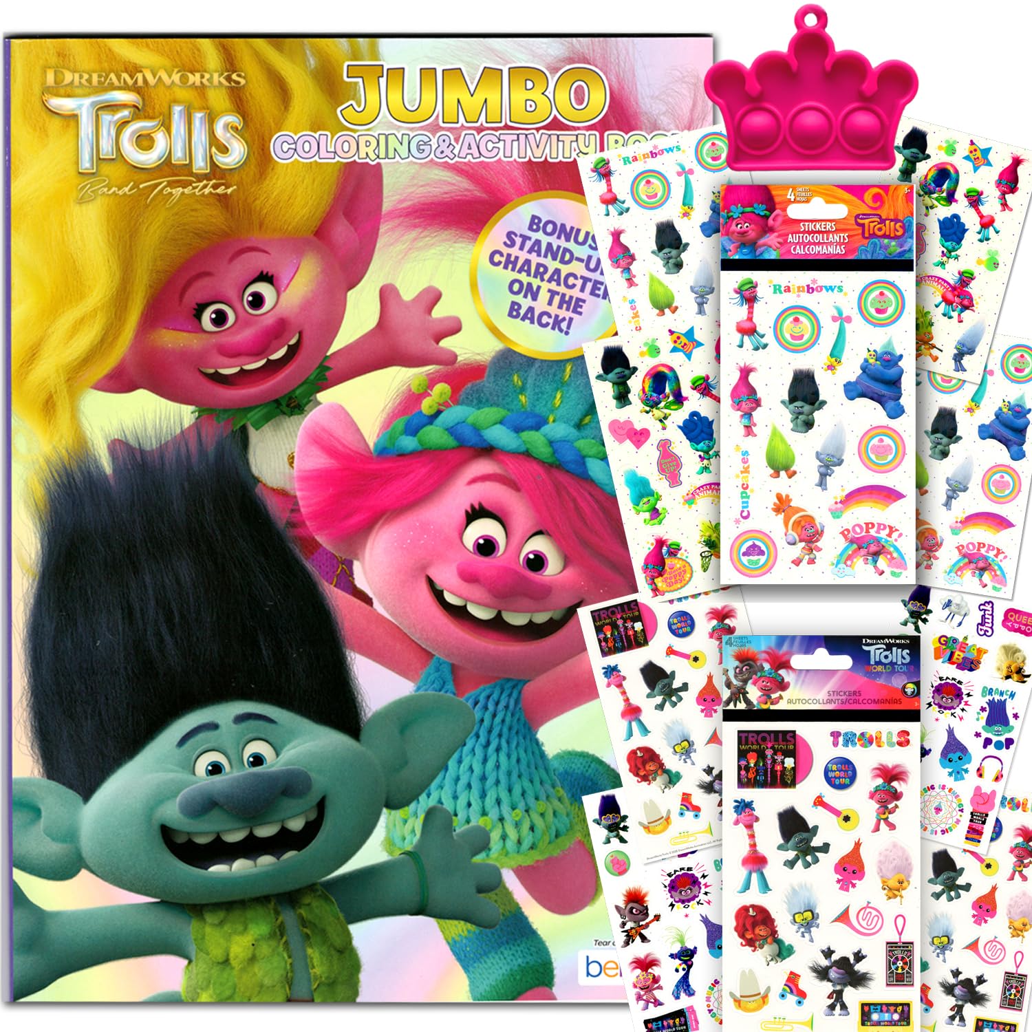 Bendon Trolls Coloring Activity Book and Sticker Set for Kids