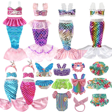 18-Inch Doll Clothing Accessories Sets - Different Mermaid Princess Costume Dress For Daughter Mother Friend Gift 35Pcs