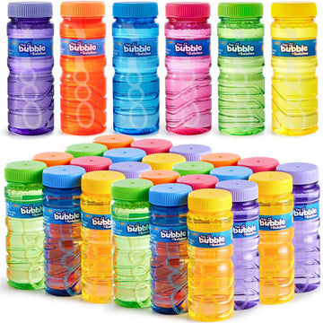 Joyin 24 Pcs Bubble Bottles With Wand Assortment For Kids, 4Oz Blow Bubbles Solution Novelty Summer Toy, Party Favors, Birthday, Outdoor & Indoor Activity