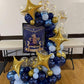 Paready Blue And Gold Latex Balloons, 60 Pcs 12 Inch Navy Blue Metallic Gold Confetti Balloons, Blue Party Balloons For Baby Sho