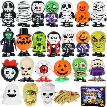 Max Fun 24Pcs Halloween Wind Up Toys Assortment For Halloween Party Favors Treat Bag Stuffers Goody Bag Filler Halloween Treats Prizes (Halloween)