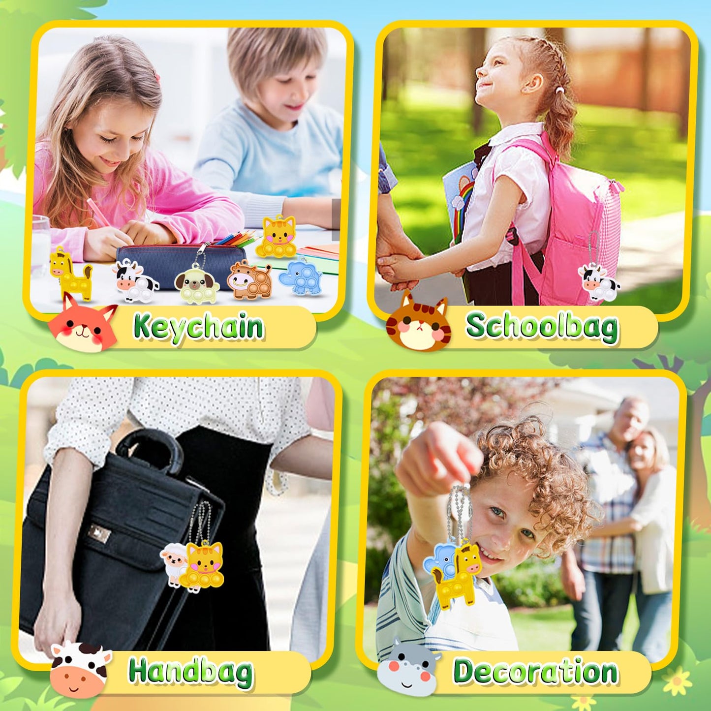 30Pcs Party Favors For Kids Fidget Toys Bulk Mini Pop Keychain Stocking Stuffers Birthday Carnival Treasure Classroom Prizes Toddler Toys Fidget Pack Stress Relief Toys