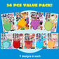 Joyin 36Pcs 9.8'X6.7' Make A Face Stickers For Kids, Make Your Own Dinosaur Stickers, Animal Party Favors Kids Crafts, Goodie Bags Stuffers, Classroom Rewards