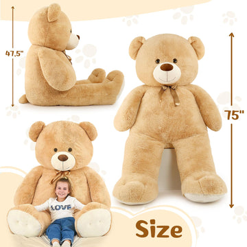 Tezituor Teddy Bear, 6Ft Giant Stuffed Animal, Human Size, Beige, For Valentine'S Day, Baby Shower, Birthday, Anniversary
