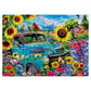 Flower Country Puzzle For Adults 1000 Pieces, Colorful Bird Sunflower Farm Jigsaw Puzzles, Car Butterfly Pretty Floral Puzzle