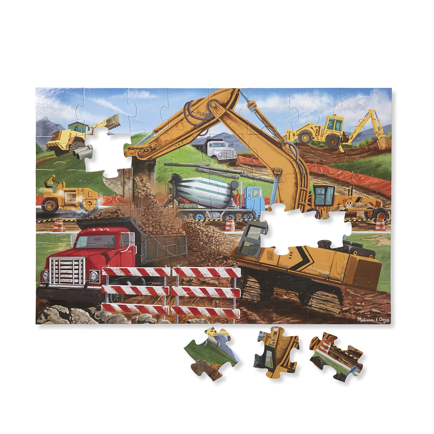 Melissa & Doug Building Site Jumbo Jigsaw Floor Puzzle - 48 Pcs - Fsc Certified