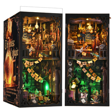 Toyqi Book Nook Kit For Adults, Diy Miniature House Dollhouse, Booknook Bookend Bookshelf Decor Alley Model Build With Dust Cove