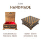 Wooden Chess Set with Storage - Handcrafted Chess Board and British Figure Metal Chess Pieces - Decorative Chess Game for mature-themeds & Kids - enhanced Gift for Family & Friends (Gold Chess Pieces)