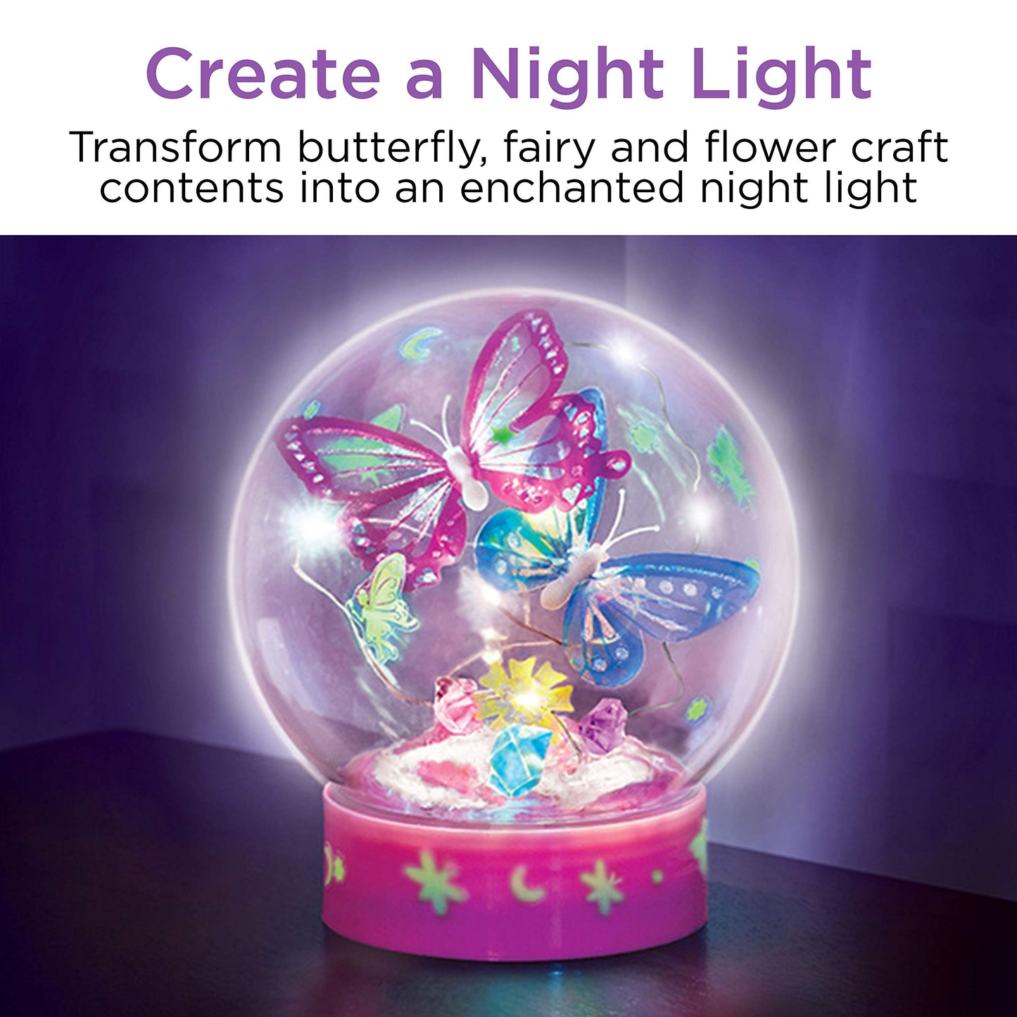 Creativity for Kids Butterfly Fairy Lights Craft Kit - Plastic Night Light for Kids, Ages 7+, Pack of 1, Model 6212000