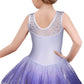 Eqsjiu Gymnastics Leotards For Girls Purple Skirts 3T 4T Gradient Colors Dress Lace See Through Sparkly Sparkles 3-4T Adorable Princess Dress