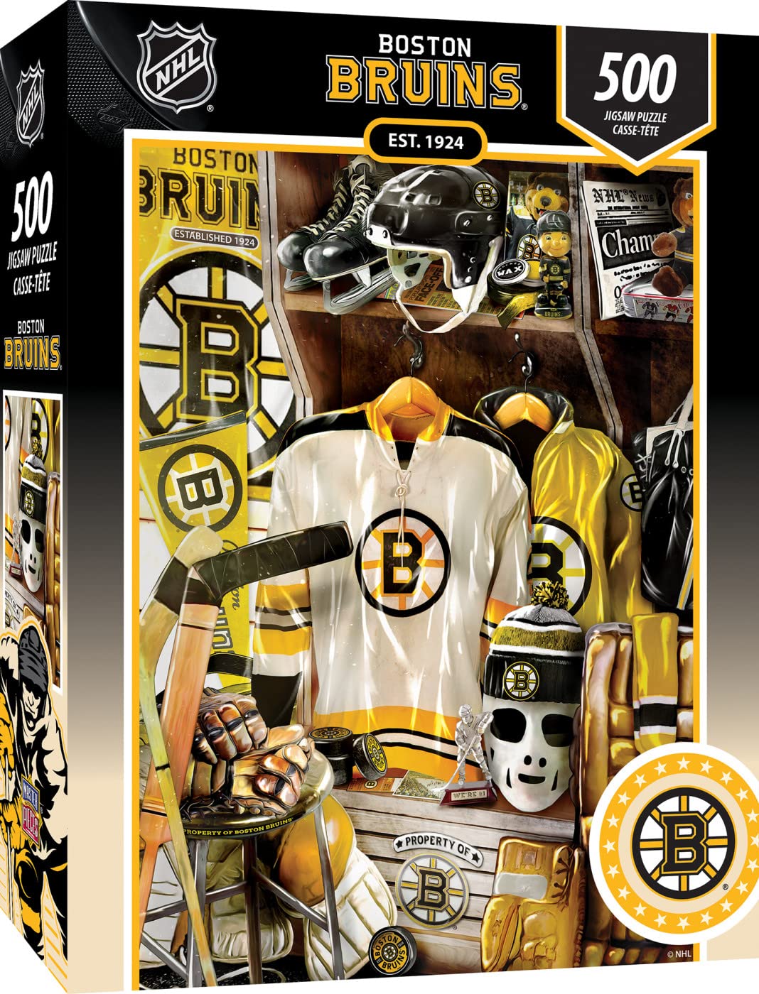 Masterpieces Game Day 500 Piece Jigsaw Puzzle For Adults - Nhl Boston Bruins Locker Room - 15'X21'