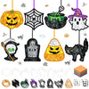 DoubleFill 48 Pcs Halloween Suncatchers Craft Kits DIY Stained Glass Effect Tissue Paper Kits Bulk for Window Decor Ornament Par