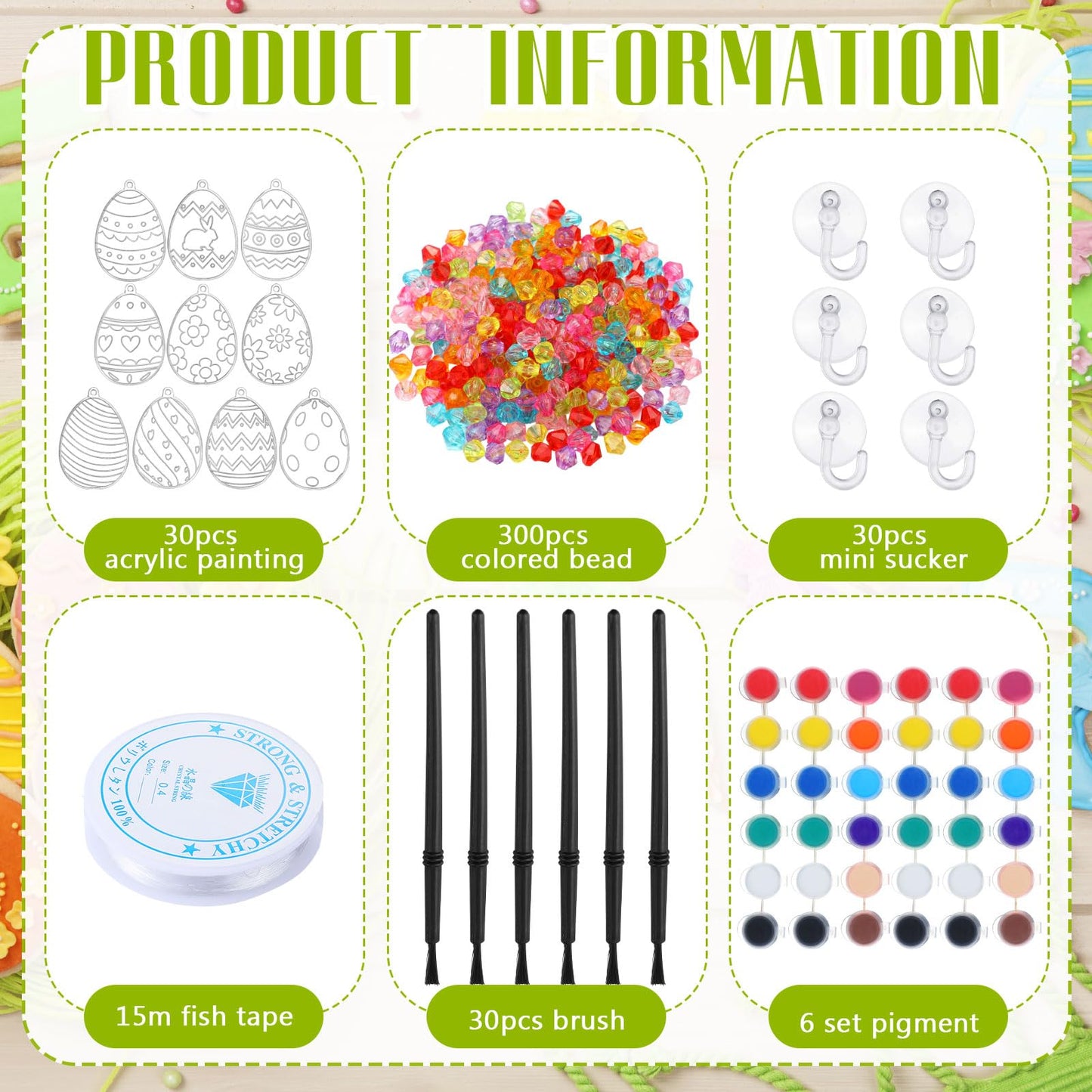 WinnerWhy 30 Sets Easter Suncatchers Window Art Kits, DIY Sun Catchers Bulk Crafts Paint Your Own Window Egg Spring Ornaments fo