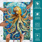 Sutinban 1000 Piece Stained Glass Octopus Puzzle for Adults, 27.5"x19.7", Great Gift for Sea Creatures Lovers