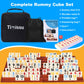 Timissu Rummy Cube 6-8 Players with 8 Wooden Racks 214 Large Number Rummy Tiles Travel Size Rummy Cube Game with Case 8 Players Travel Game Set for Fun Family Board Games