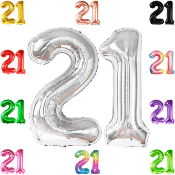 Katchon, Big Silver 21 Balloon Number - 40 Inch | Silver 21 Number Balloons For 21St Birthday Decorations | 21 Birthday Balloons, 21St Birthday Decorations For Her | Finally 21 Birthday Decorations