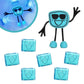 Glo Pals Blair Water-Activated Bath Toy With 6 Reusable Light-Up Cubes For Sensory Play
