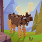 PLUS PLUS 3D Animal Building Block Set - 70 Mini Interlocking Pieces, Fun STEM Toys for Kids, Moose Mini Maker Tube, Red