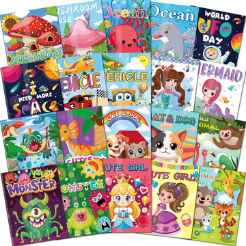 Elfew 20 Pack Small Coloring Books for Kids Ages 4-8, Bulk Coloring Books for Kids 2-4, Birthday Party Favor, Coloring and Maze 