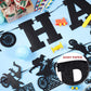 Zonon 20 Pieces Dirt Bike Birthday Decoration Dirt Bike Party Supplies Banner Cake Cupcake Topper For Motocross Themed Birthday Party Man Or Boy Riding Room Wall Decoration (Classic Style)