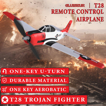 Gluiseur 4 Channel Rc Plane - Ready To Fly Aerobatic Aircraft, Easy Control For Beginners, T28 Trojan Rc Airplane Best Gift For