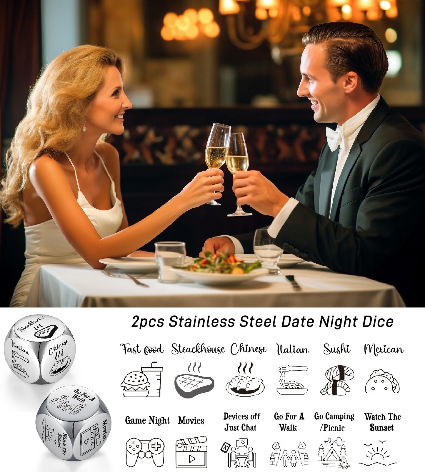 Funny Valentines Day Gifts for Him Boyfriend Husband Her Wife Girlfriend Anniversary Birthday Women Men Date Night Dice Gag Gift