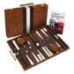 Get The Games Out Backgammon Set - Small Travel Board Game, Brown Wood Case with Strategy Guide & 15 Game Pieces