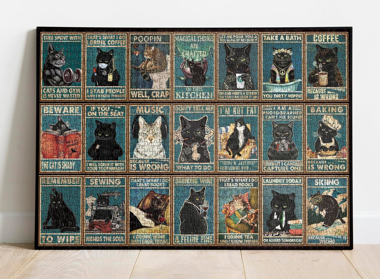 Cat Puzzle for mature-themed 1000 Piece  Kitty Kitten Collage Puzzles 1000 Pieces  Jigsaw Puzzles with Animals 1000 Piece for mature-themed