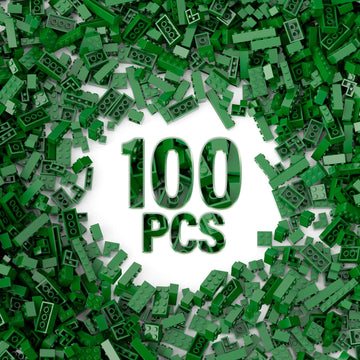 100 Piece Green Bricks Bulk, 12 Size Green Classic Building Blocks Bricks, Compatible With Lego Parts And Pieces(Color: Green)