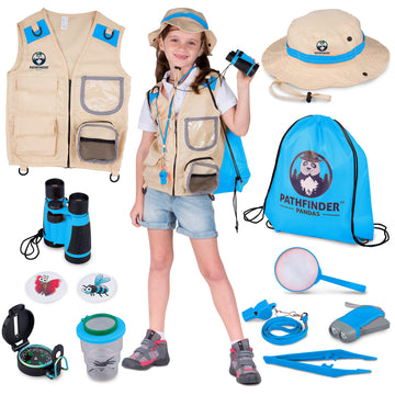 Kids Explorer Kit With Safari Vest & Hat For 3-7 Year Old Boys & Girls - Safari Costume Kids, Zoo Keeper, Paleontologist, Bug Ki
