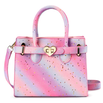 mibasies Kids Purse for Little Girls Gift Toddler Crossbody Handbags(Purple Pink)