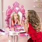Pretend Play Girls Makeup Table Set With Stool
