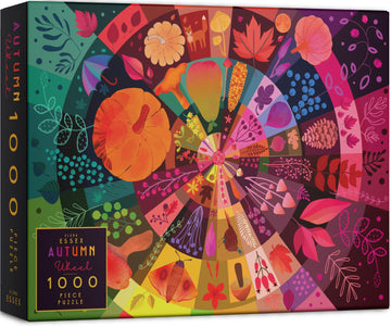 Elena Essex Jigsaw Puzzles 1000 Pieces For Adults - Autumn Wheel | Fall Puzzles | 1000 Piece Puzzle | Cosy Mushroom Pumpkin Fall Puzzle | Jigsaw Puzzle Size 20X28 Inches