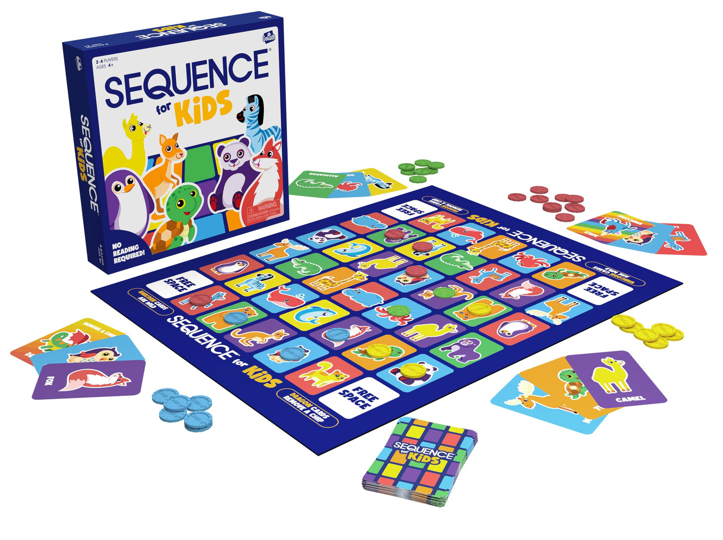 Sequence For Kids -- The 'No Reading Required' Strategy Game By Jax And Goliath, Multi Color, 11 Inches (2-4 Players) (Packaging May Vary)