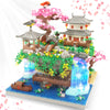 Cherry Blossom Flowers Bonsai Tree Mini Building Kit Set, Chinese Architecture Building Blocks With Light, Japanese Sakura Tree