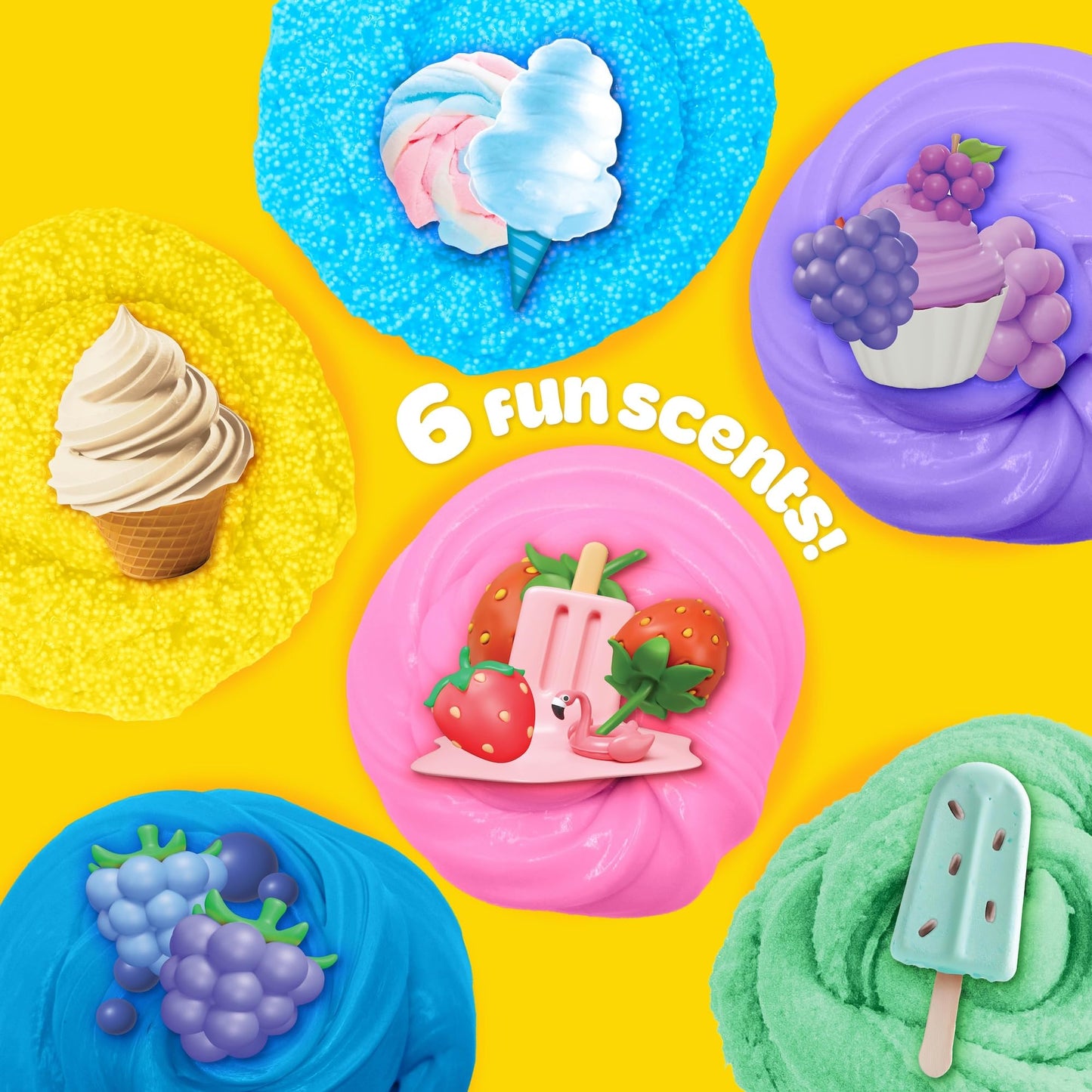 Play-Doh Kawaii Mix & Play Scented Dough Kit – Cloud, Butter, Foam, Multi-Color, Model 231975-TL, Perfect Sensory Toy for Kids 8-12