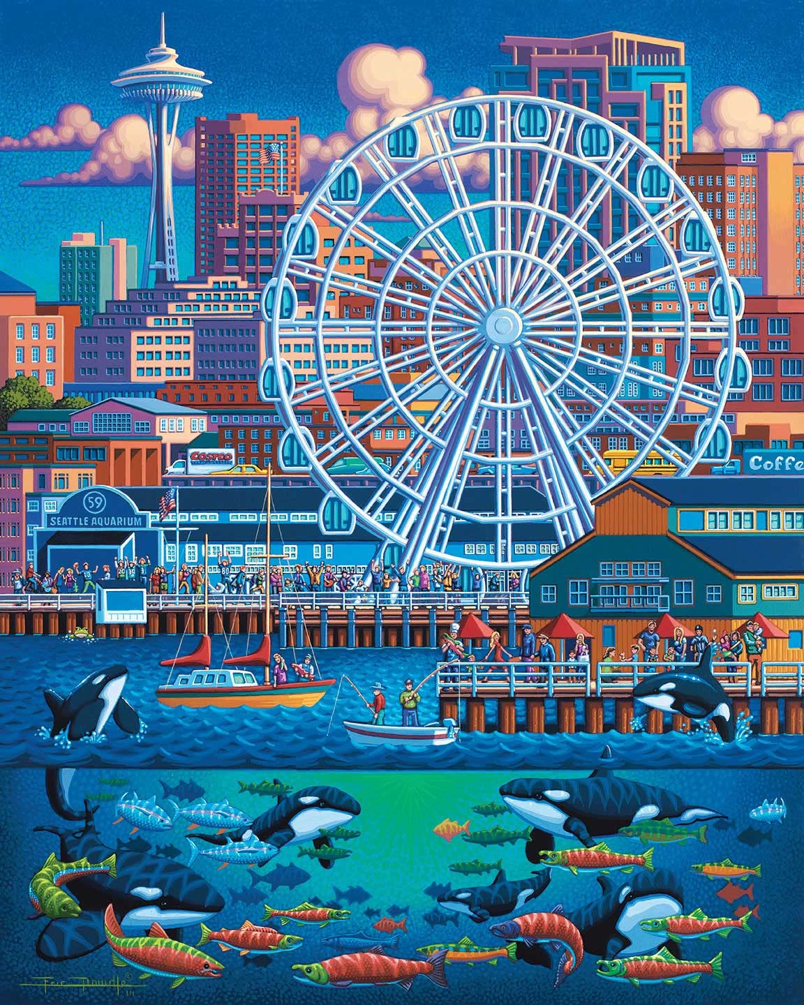 Dowdle Jigsaw Puzzle - Seattle Great Wheel - 500 Piece