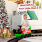 Honey Joy Ride On Train With Tracks, 6V Battery Powered Electric Ride On Toy For Kids, 16 Pcs Tracks, Flashing Lights & Music, Storage Seat, Playable Without Tracks, Gift For Boys Girls (Green)