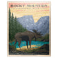 Mypuzzle Rocky Mountain National Park - Moose In The Rocky Sunrise, Vintage Travel Poster - Premium 100 Piece Jigsaw Puzzle For
