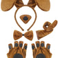 Syhood Puppy Dog Costume Set Kids Dog Ears Headband Bowtie Nose Tail Paw Gloves Puppy Animal Costume For Halloween Carnival Worl