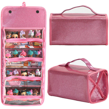 Leeche Storages & Display Case For Dolls Compatible With All Lol Surprise Dolls,Easy Carrying Storage Organizer Clear View Case(