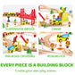 60Pcs Montessori Wooden Train Set - Construction Express, Engineering Railway With Magnetic Crane, Trains & Accessories, Perfect