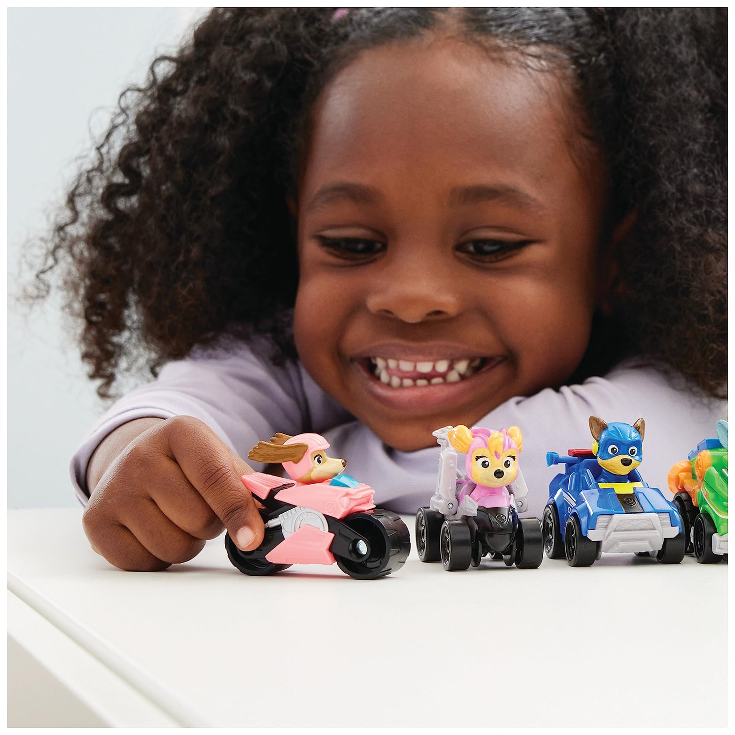 Paw Patrol Super Patrol Movie Set - 7 Racers PUP Squad Toy - Multicolored Plastic Figures for Children 3 Years and Up