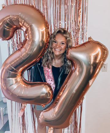 21 Balloon Number, Rose Gold Number 21St Birthday Balloons 40 Inch, 21 Or 12 Years Old Rose Gold Birthday Decorations For Men Wo