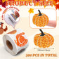 Feifeiya 500 Pcs Fall Thanksgiving Stickers Roll Laser Turkey Maple Leaf Acorn Decals 1.5 Inch Waterproof Self Adhesive Sparkly