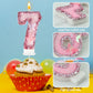 JonesLi 7th Birthday Candles?Glitter Butterfly Cake Toppers Pink Sequins Wedding Numeral Cupcake Decorations?Suitable for Girl a
